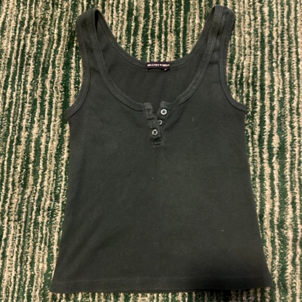 Brandy Melville Forest Green Button Tank